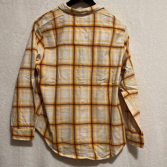 Womens Yellow and Maroon Long Sleeve Flannel - Picture 4 of 5